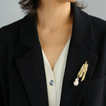 Landscape Lava Series Large Baroque Pearl Brooch - floysun