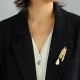 Landscape Lava Series Large Baroque Pearl Brooch - floysun