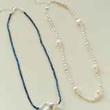 Lapis Lazuli Baroque Pearl Necklace - floysun