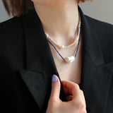 Lapis Lazuli Baroque Pearl Necklace - floysun