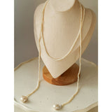 Long Baroque Beaded Pearl Sweater Necklace - floysun