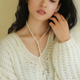 Long Baroque Beaded Pearl Sweater Necklace - floysun