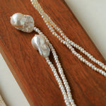 Long Baroque Beaded Pearl Sweater Necklace - floysun