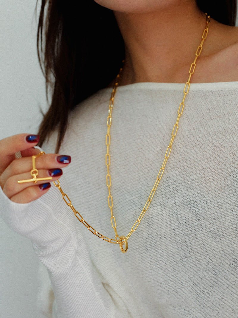 Metal Y-Shape Chain Sweater Chain Necklace - floysun
