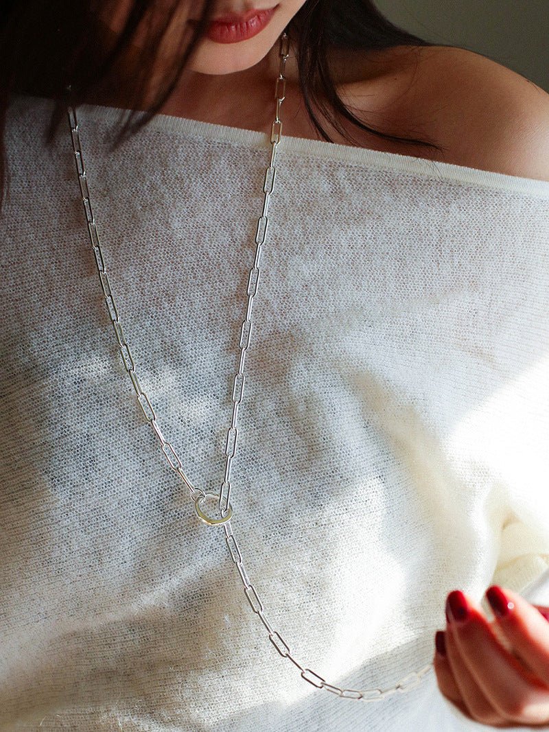 Metal Y-Shape Chain Sweater Chain Necklace - floysun