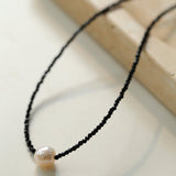 Monochrome Elegance Baroque Pearl Necklace - floysun