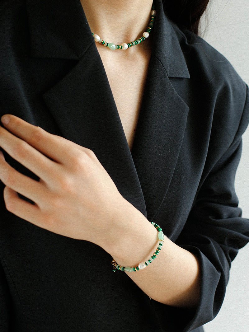 Multiple Irregular Colored Agates Jade Bracelet-Green - floysun