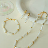 Natural Mother of Pearl Elegance – Beaded Patchwork Bracelet - floysun