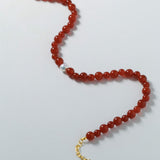 Natural Red Agate Stone Necklace Bracelet Set - floysun