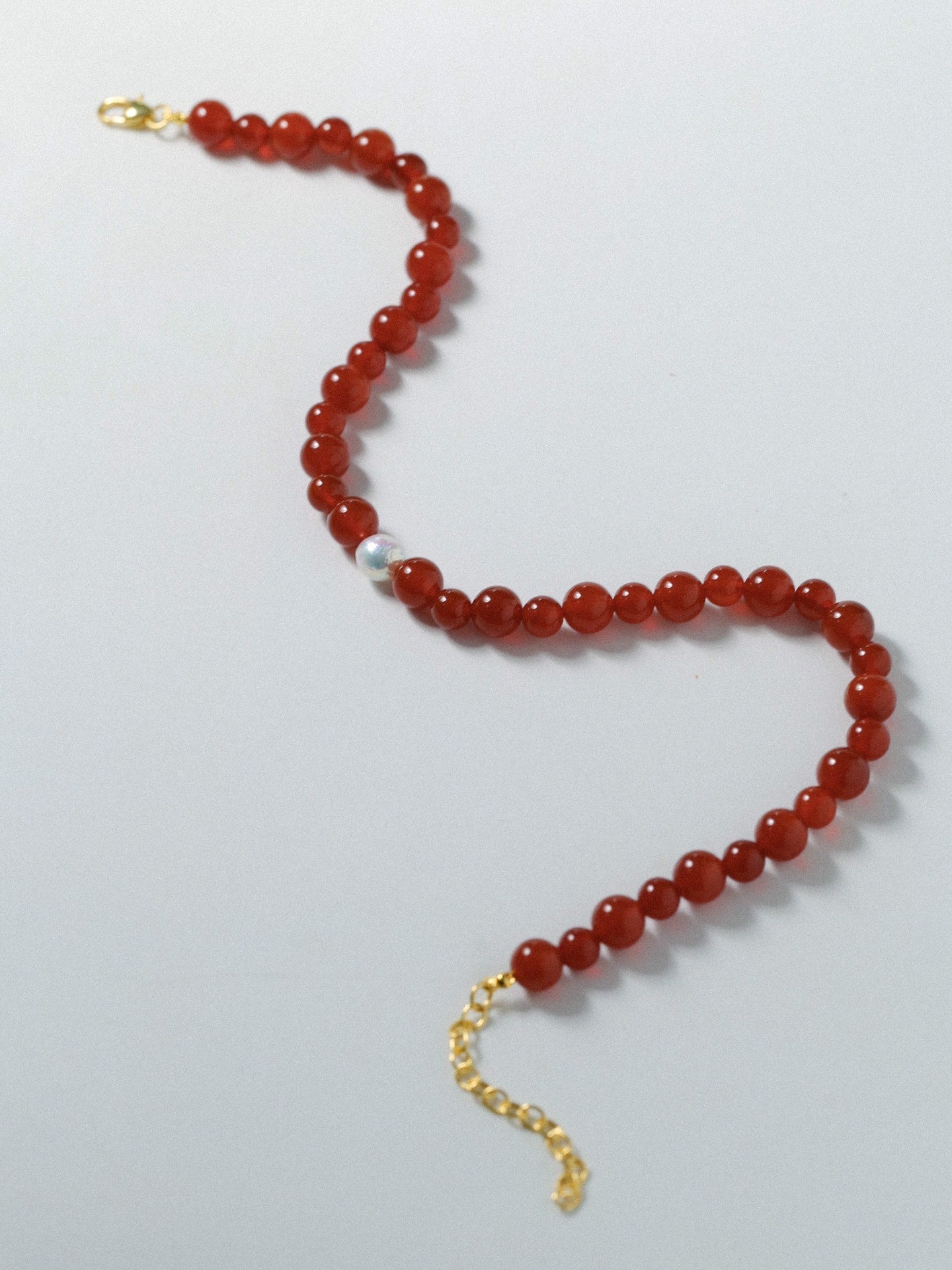 Natural Red Agate Stone Necklace Bracelet Set - floysun