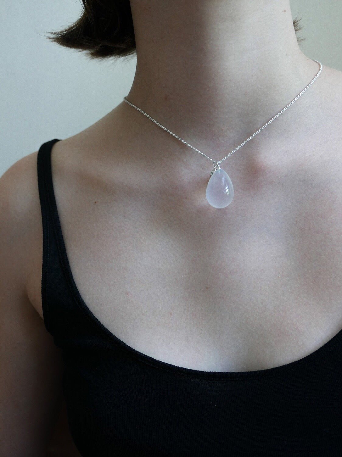 Natural Stone Egg Pendant Necklace - floysun