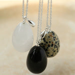 Natural Stone Egg Pendant Necklace - floysun
