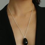 Natural Stone Egg Pendant Necklace - floysun