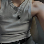 Natural Stone Egg Pendant Necklace - floysun