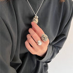 Natural Stone Egg Pendant Necklace - floysun