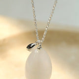 Natural Stone Egg Pendant Necklace - floysun