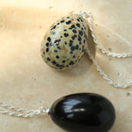 Natural Stone Egg Pendant Necklace - floysun