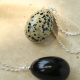Natural Stone Egg Pendant Necklace - floysun