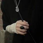 Natural Stone Egg Pendant Necklace - floysun