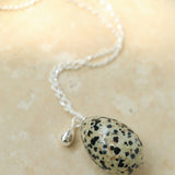 Natural Stone Egg Pendant Necklace - floysun