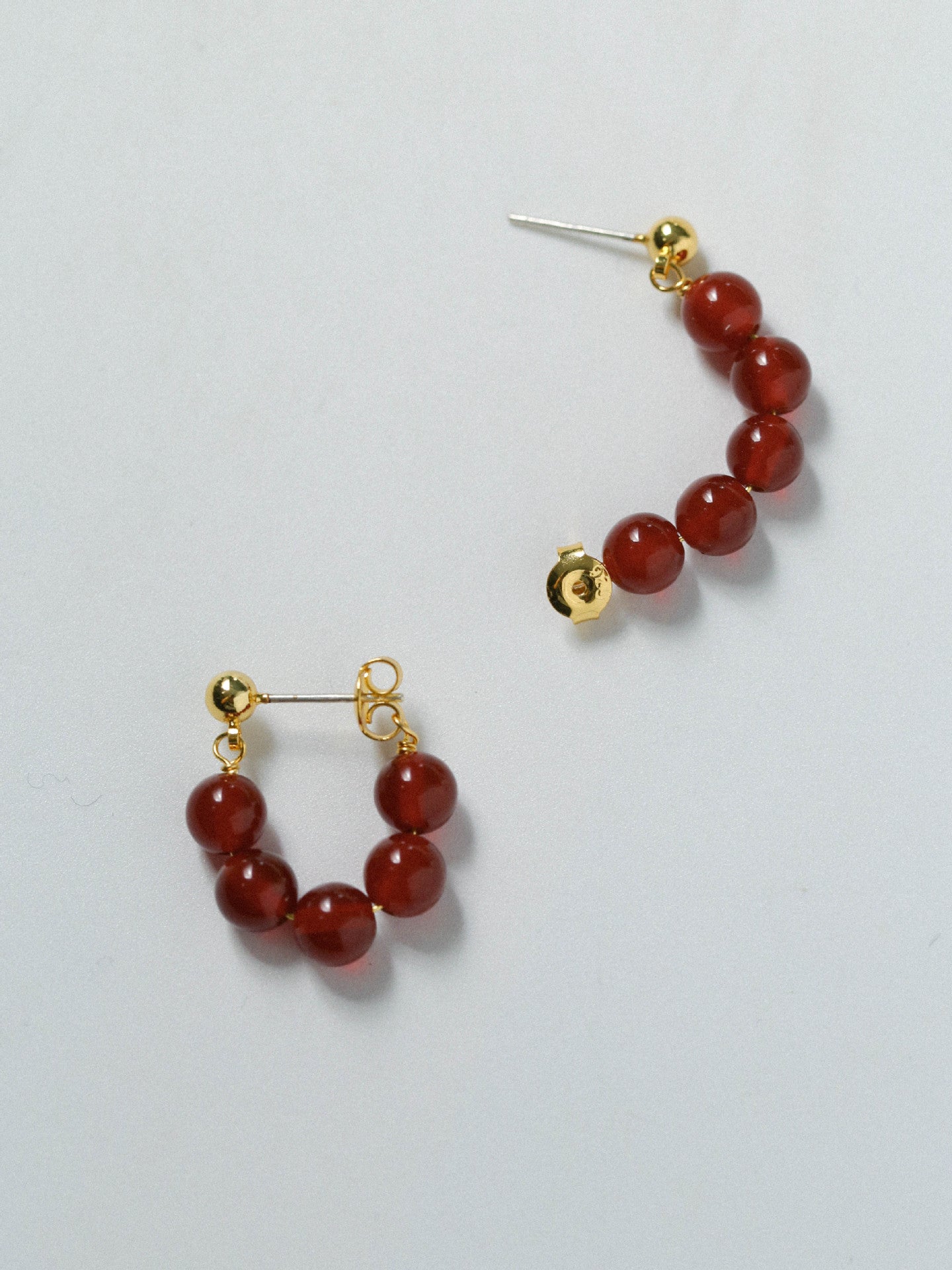 New Year's Red Agate Stone Beaded Earrings - floysun