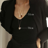 Oval Drop Baroque Shaped Pearl Necklace - floysun