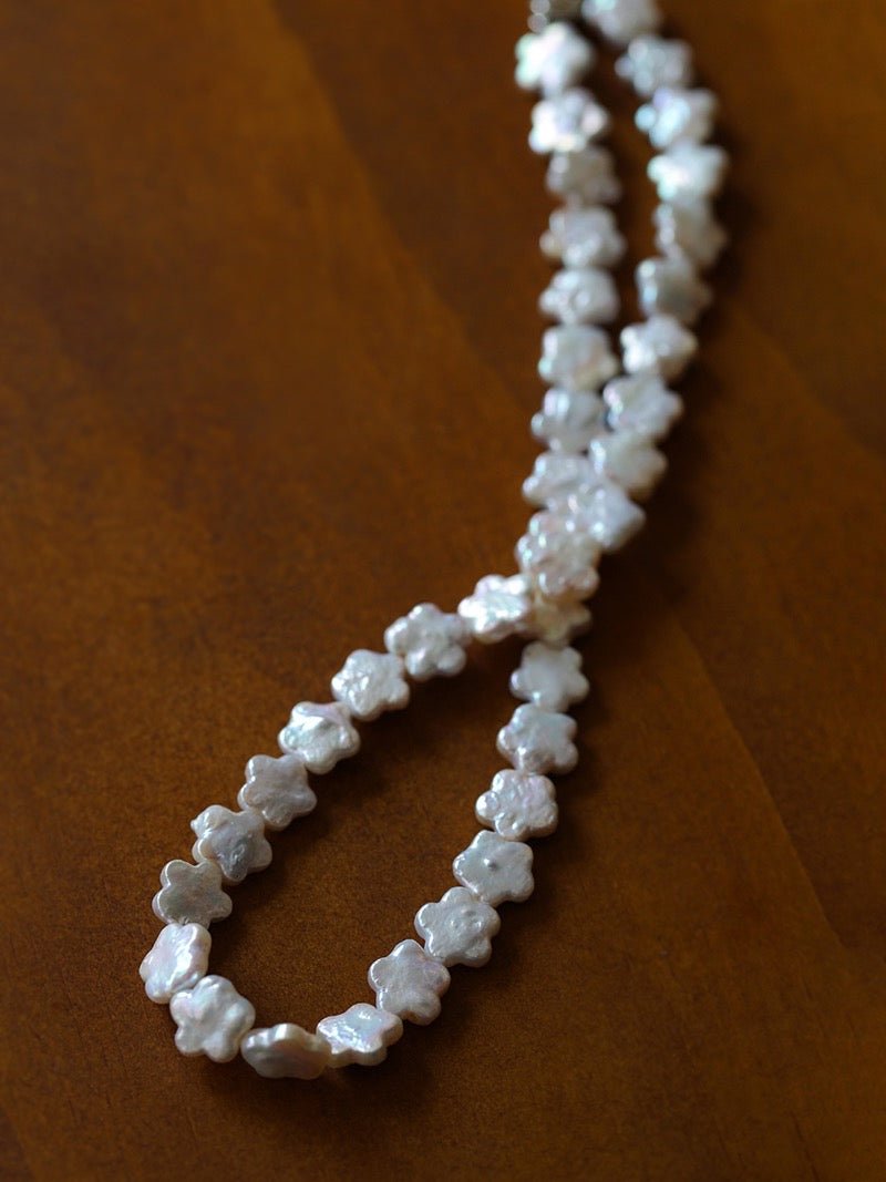 Peach Blossom-shaped Baroque Pearls Necklace - floysun
