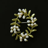 Peach Blossom Wreath Brooch (Pre-sale arrives within 7 days) - floysun