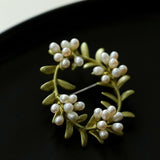 Peach Blossom Wreath Brooch (Pre-sale arrives within 7 days) - floysun