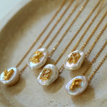 Petal Baroque Pearl Letter Pendants Necklaces - floysun