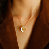 Petal Baroque Pearl Letter Pendants Necklaces - floysun