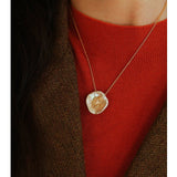 Petal Baroque Pearl Letter Pendants Necklaces - floysun