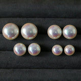 Pink Flat Round Steamed Bun Pearl Earrings (Buy one get one) - floysun