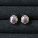 Pink Flat Round Steamed Bun Pearl Earrings (Buy one get one) - floysun