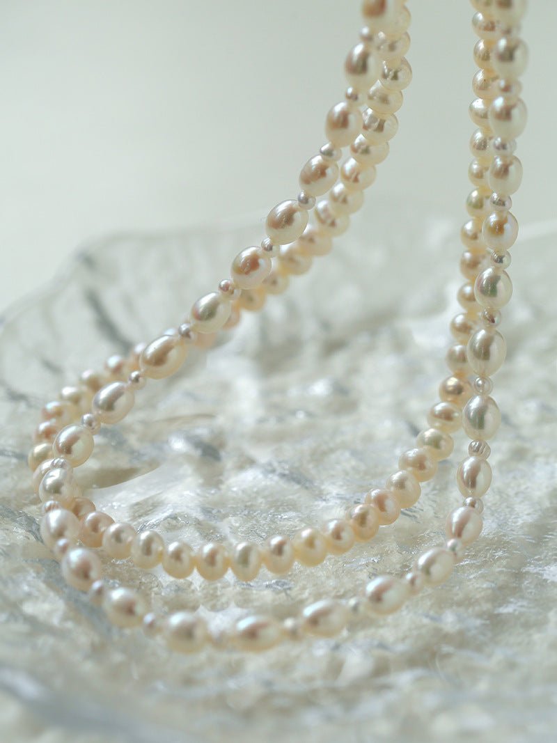 Pulldown Double-Layer Beaded Pearl Necklace - floysun