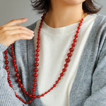 Red Agate Crystal Long Necklaces - floysun