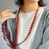 Red Agate Crystal Long Necklaces - floysun