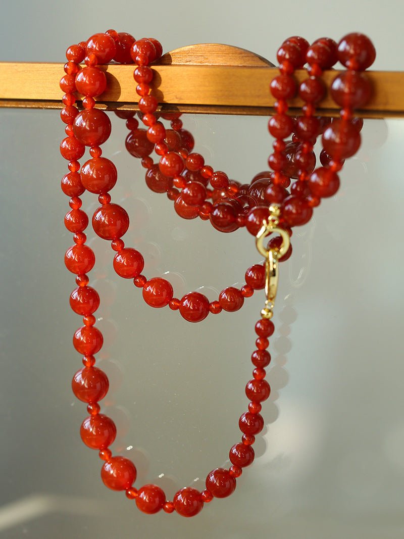 Red Agate Crystal Long Necklaces - floysun