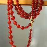 Red Agate Crystal Long Necklaces - floysun