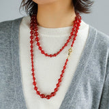 Red Agate Crystal Long Necklaces - floysun