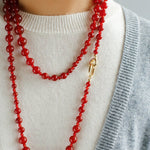 Red Agate Crystal Long Necklaces - floysun