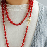 Red Agate Crystal Long Necklaces - floysun