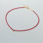 Red Spinels Small Gold Bean Necklaces - floysun