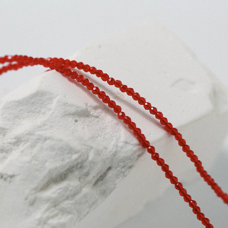 Red Spinels Small Gold Bean Necklaces - floysun