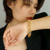 Retro Frosted Gold Square Chain Bracelet - floysun