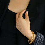 Retro Frosted Gold Square Chain Bracelet - floysun