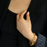 Retro Frosted Gold Square Chain Bracelet - floysun