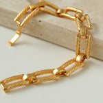 Retro Frosted Gold Square Chain Bracelet - floysun