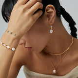 S925 Silver Natural Potatoes Baroque Pearl Earring - floysun