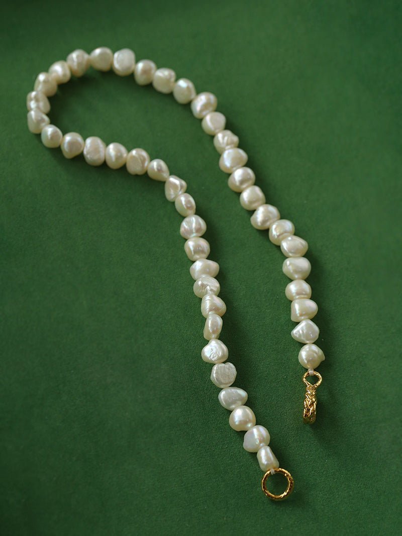 Shaped Irregular Baroque Pearl Necklace - floysun